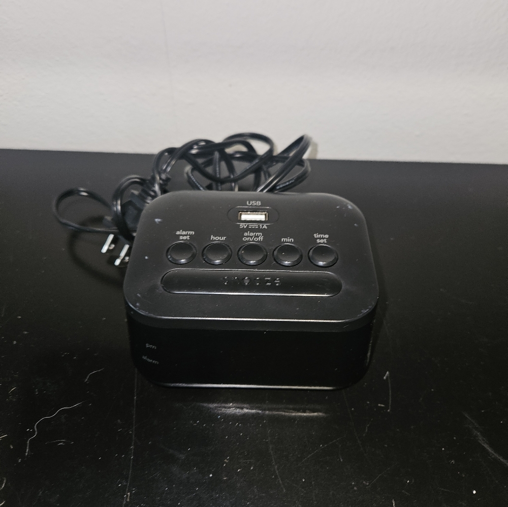 Black Digital Alarm Clock with USB Port